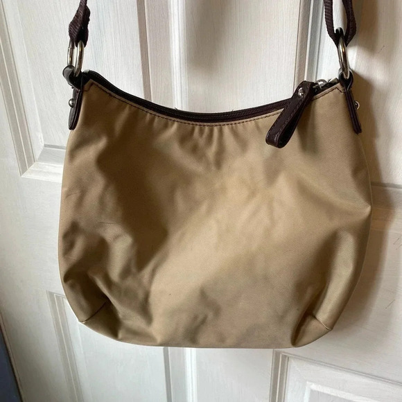 Nine & company 100% Nylon high-quality Crossbody purse Pockets Beige Brown - Picture 5 of 8
